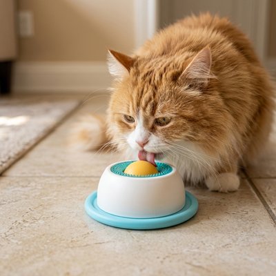 Gamelle anti glouton Chat bleu pale