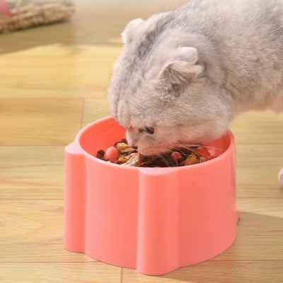Gamelle anti glouton chat rose et chat qui mange