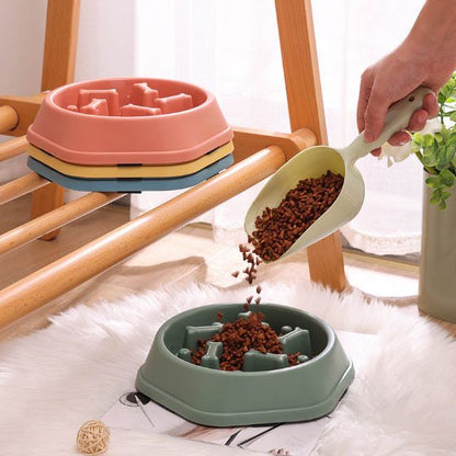 Gamelle anti glouton chat rose et vert