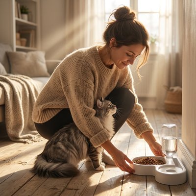 Gamelle Chat avec abreuvoir 