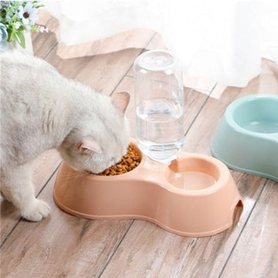 Gamelle chat beige chat gris pale