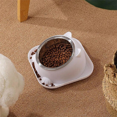 Gamelle chat blanc et nourriture