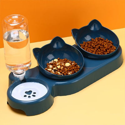 Gamelle chat bleu avec nourriture