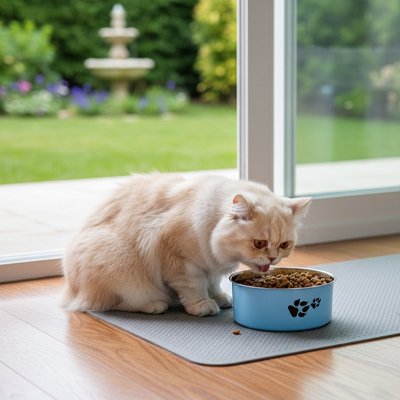 Gamelle Chat bleu clair