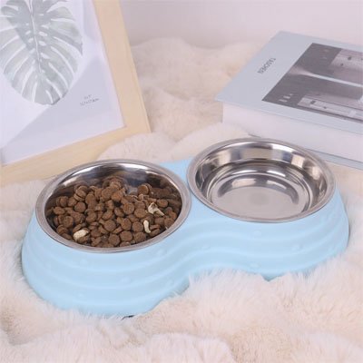 Gamelle chat bleu pâle