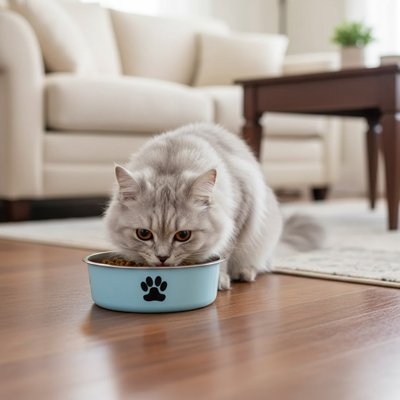 Gamelle chat bleu