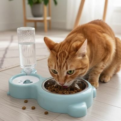 Gamelle chat bleu