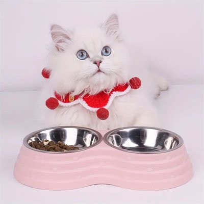 Gamelle chat rose pâle