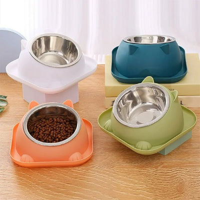 Gamelle chat rose vert bleu et blanc