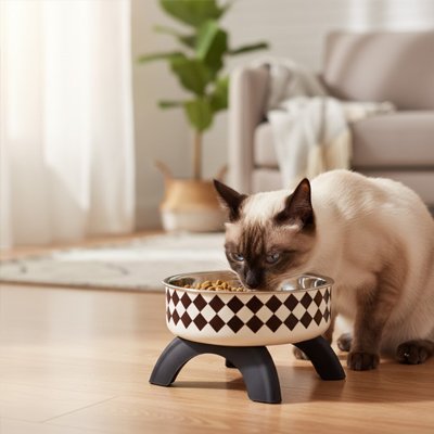 Gamelle chat surélevée blanc et noir