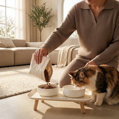 Gamelle Chat surélevée blanc