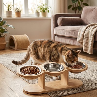 Gamelle Chat surélevée chat tacheter 