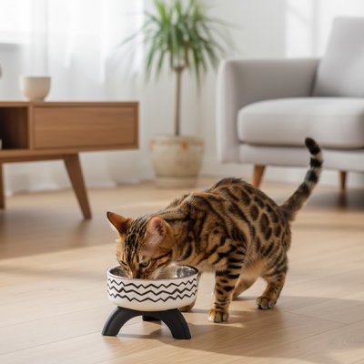 Gamelle chat surélevée ligne