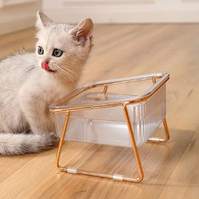 gamelle chat surelevee transparente ergonomique bebe chat