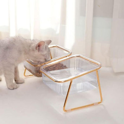 gamelle chat surélevée transparente ergonomique double