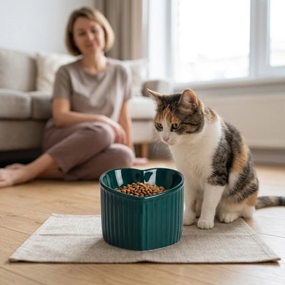Gamelle Chat surélevée vert