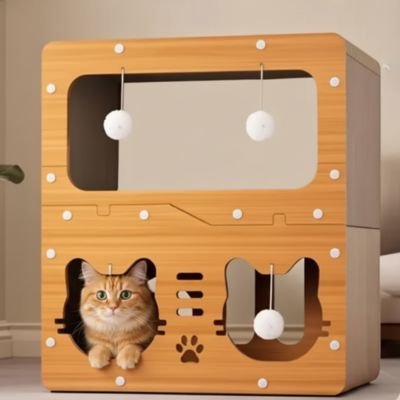 griffoir chat deux étages avec un chat trois boules
