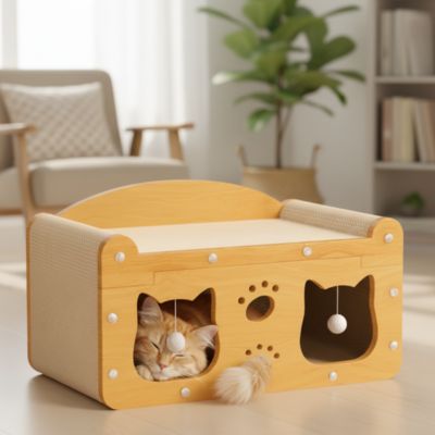 griffoir chat deux faces de chat et chat qui dors