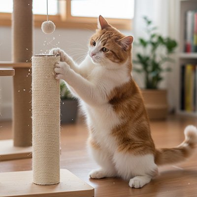 Griffoir Chat et chat blanc roux