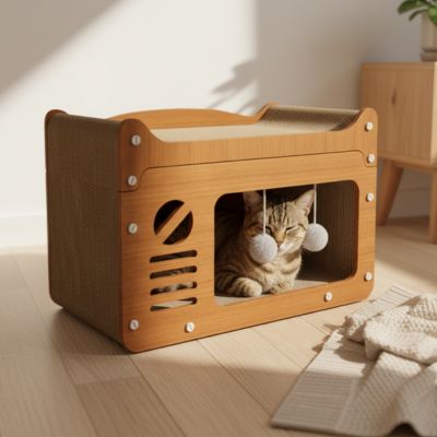 griffoir chat faces de chat et deux boules