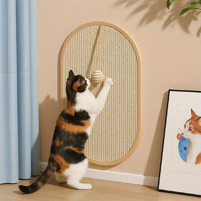 griffoir chat ovale avec chat calico 