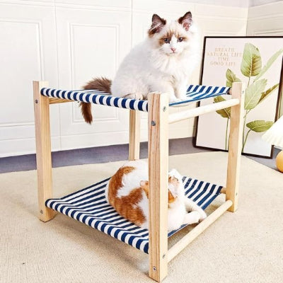 hamac pour chat double étage rayer
