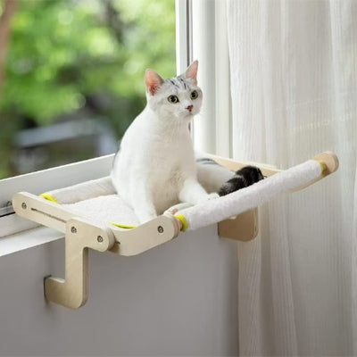 hamac pour chat en bois pour fenetre