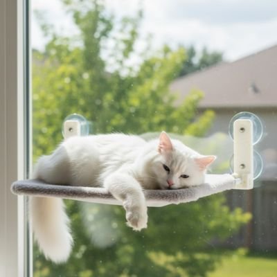 Hamac pour chat fenêtre chat blanc