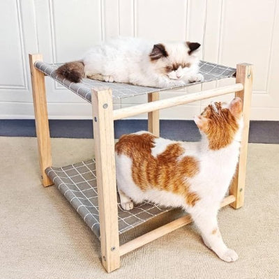 hamac pour chat gris double étage