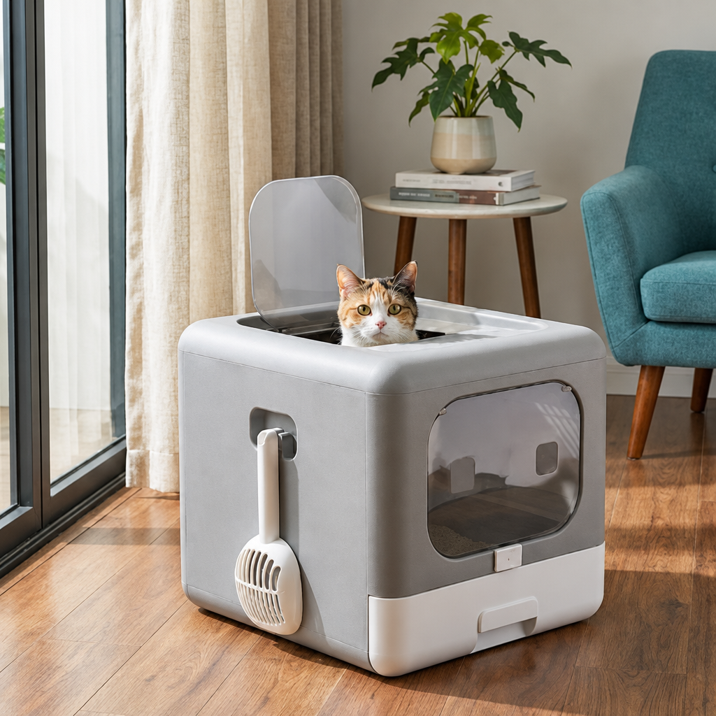 Maison de toilette pour Chat avec pelle acrocher