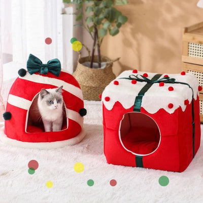 niche de noel pour chat carrer et ronde
