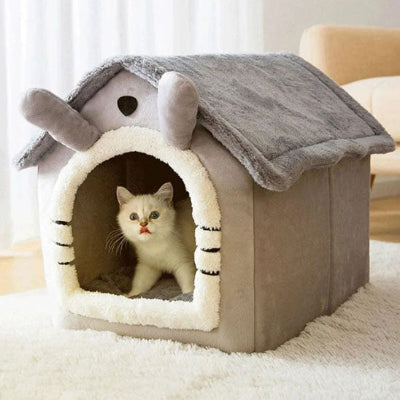 niche pour chat forme maison moelleuse