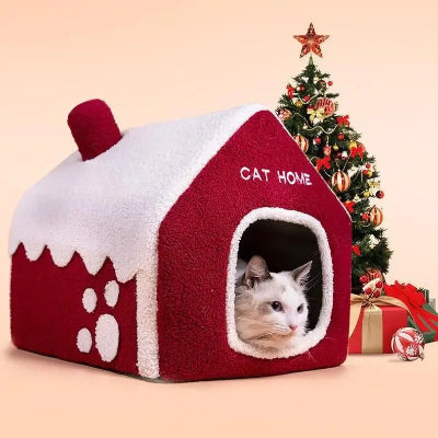 niche pour chat noël chaleureuse