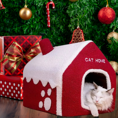 niche pour chat noël