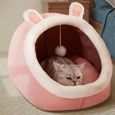 niche pour chat ovale rose