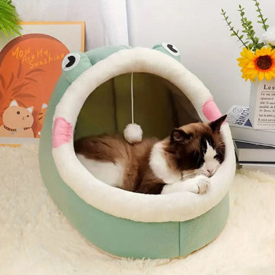 niche pour chat ronde avec jouet