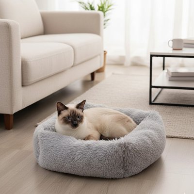 Panier chat avec chat siamoi