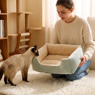 Panier chat vert pâle