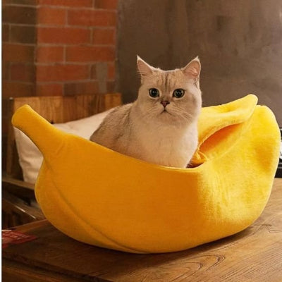 Panier pour chat banane jaune