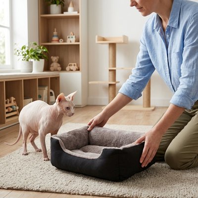 Panier pour chat gris foncé