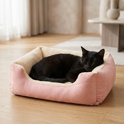 Panier pour chat rose pale