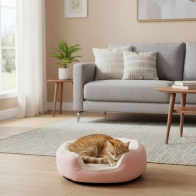Panier pour chat rose petit