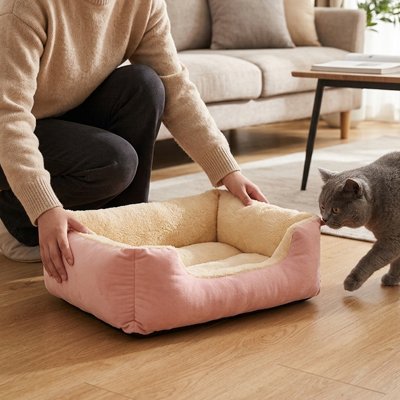 Panier pour chat rose