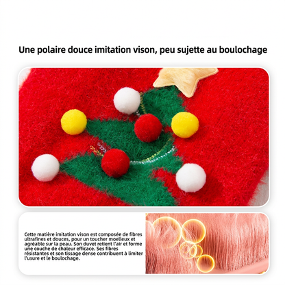 Pull de Noël pour chat – Motif boules multicolores