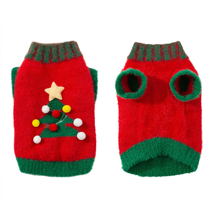 Pull de Noël pour chat – Motif boules multicolores